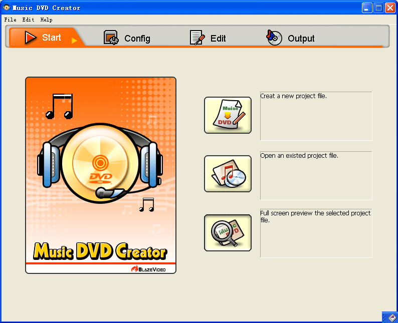 Blaze Music DVD Creator Screenshot